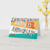 従業員15周年記念ブライトカラーパターン カード (黄色い花)