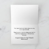 従業員15周年記念 カード (内部)