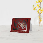 従業員18年記念エレガント金レッド カード (黄色い花)