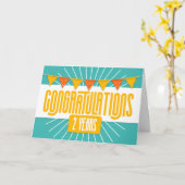 従業員2周年記念バントカラフルリング カード (黄色い花)