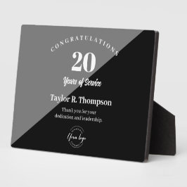 従業員20年の勤続年数のカスタムロゴ フォトプラーク