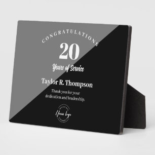 従業員20年の勤続年数のカスタムロゴ フォトプラーク
