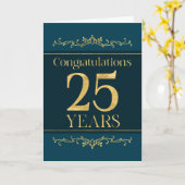 従業員25周年スタイリッシュフォーマルエレガント日 カード (黄色い花)