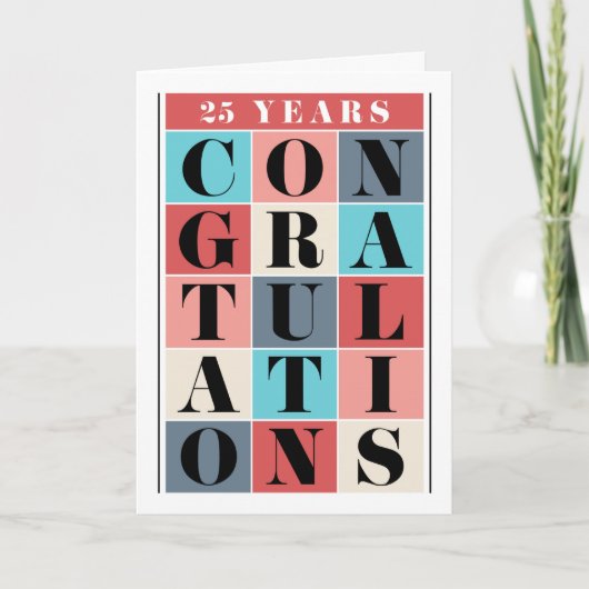 従業員25周年記念おめでとうカード カード (正面)