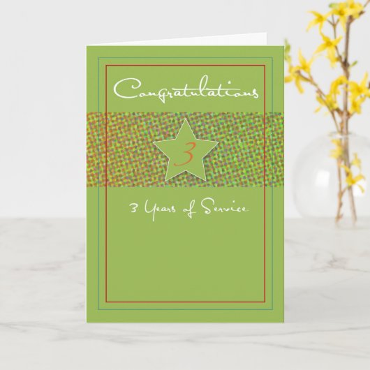 従業員3周年、スター カード (黄色い花)