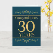 従業員30周年スタイリッシュフォーマルエレガント日 カード (黄色い花)