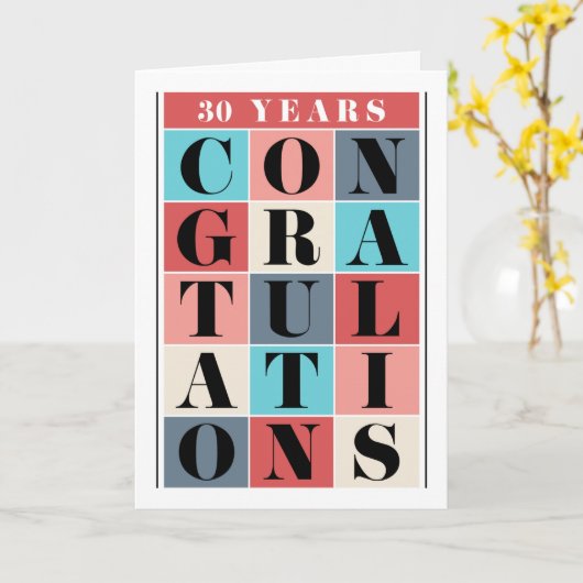 従業員30周年記念おめでとうカード カード (黄色い花)