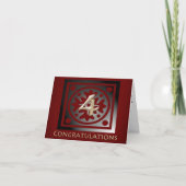 従業員4年記念エレガント金レッド カード (正面)