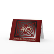 従業員40年記念エレガント赤