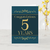 従業員5周年スタイリッシュフォーマルエレガント日 カード (黄色い花)