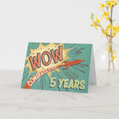 従業員5周年記念ヴィンテージ漫画帳スタイル カード (黄色い花)