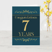 従業員7周スタイリッシュ年エレガント度 カード (黄色い花)