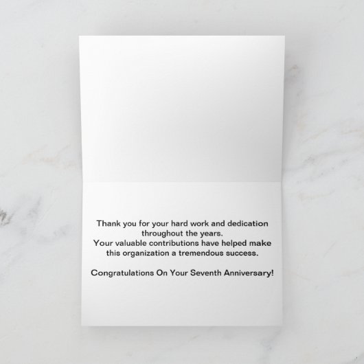 従業員7周年記念ゴールデンエレガント カード (内部)