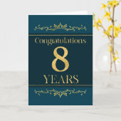 従業員8周年スタイリッシュフォーマルエレガント カード (黄色い花)