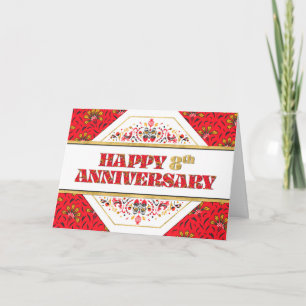 従業員8周年記念模様装飾品 カード