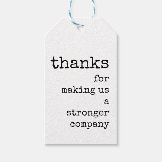 従業員、チーム、スタッフの感謝ギフトラベル ギフトタグ (正面)