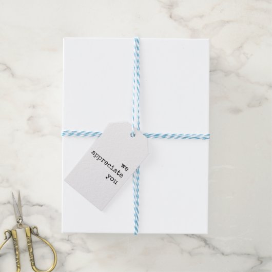 従業員、チーム、スタッフの感謝ギフトラベル ギフトタグ (より糸付き)