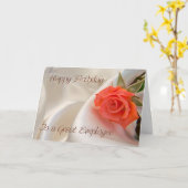 従業員、ピンクのバラの誕生日カード カード (黄色い花)