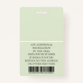 従業員 – 写真、バーコード、ロゴ、名前バッジ バッジ (裏面)