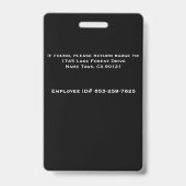 従業員 名札 ID カード バッジ - 黒 (裏面)