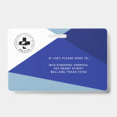 従業員 病院 医療 ヘルスケア フォト ID ロゴ バッジ (裏面)