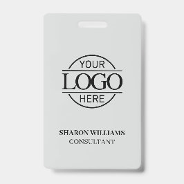 従業員IDが明るいグレーでビジネスカスタムロゴ付き バッジ