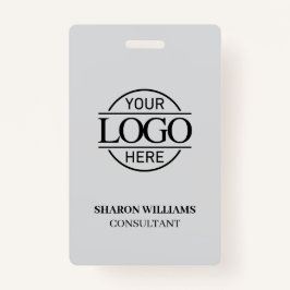 従業員IDが明るいグレーでビジネスカスタムロゴ付き バッジ