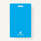 従業員IDカードブルーモダンスタッフバッジ バッジ (裏面)