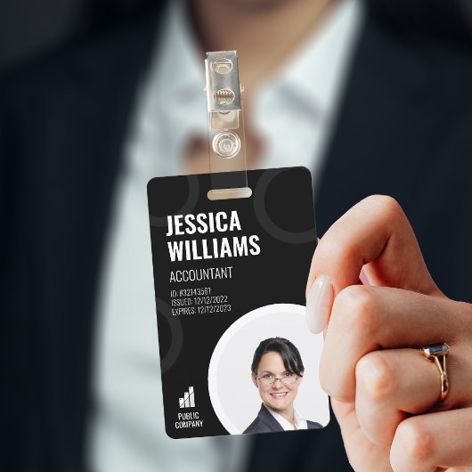 従業員IDカードモダンブラックスタッフバッジ バッジ