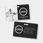 従業員IDカードモダンミニマリスト会社バッジ バッジ (正面&裏面)