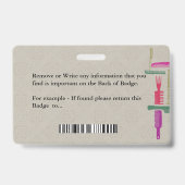 従業員IDカード美容師フォトカスタム バッジ (裏面)