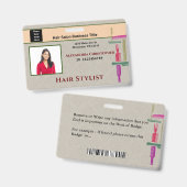 従業員IDカード美容師フォトカスタム バッジ (正面&裏面)