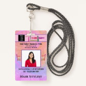 従業員IDカード美容師フォトカスタム バッジ (正面ランヤード)