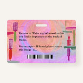 従業員IDカード美容師フォトカスタム バッジ (裏面)