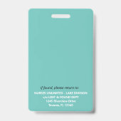 従業員IDセキュリティバッジ(写真とバーコード) バッジ (裏面)