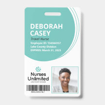 従業員IDセキュリティバッジ（写真とバーコード）