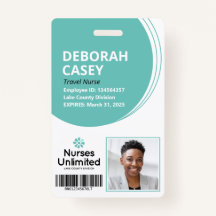 従業員IDセキュリティバッジ（写真とバーコード）