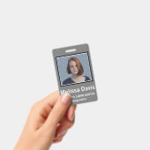 従業員IDバッジスチールグレー垂直デザイン バッジ (手持ち)