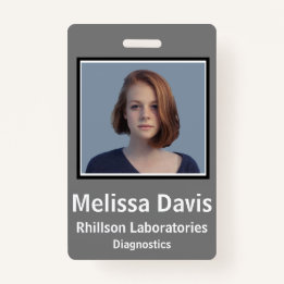 従業員IDバッジスチールグレー垂直デザイン バッジ