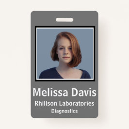 従業員IDバッジスチールグレー垂直デザイン バッジ