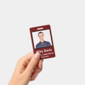 従業員IDバッジバーガンディ垂直デザイン バッジ (手持ち)