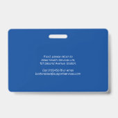 従業員IDバーコードの暗い青 バッジ (Back)