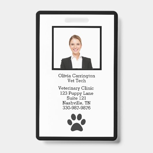 従業員IDフォトロゴ名バッジ バッジ (正面)