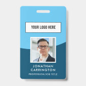 従業員IDフォトロゴQRコードバッジ バッジ (Front)