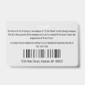 従業員IDライトグレーと黒の水平 バッジ (裏面)