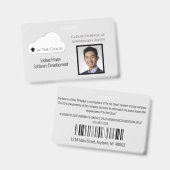 従業員IDライトグレーと黒の水平 バッジ (表裏)