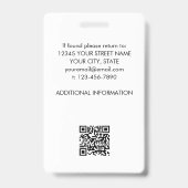 従業員ID会社のロゴQR千鳥格子のオフホワイト バッジ (裏面)