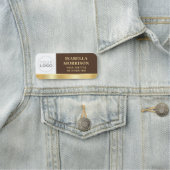 従業員ID会社ロゴブラウン金ゴールド 名札 (インサイチュ)