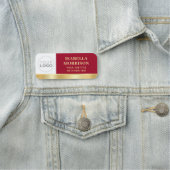 従業員ID会社ロゴレッド金ゴールド事業 名札 (インサイチュ)