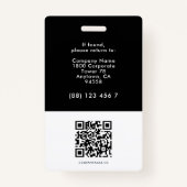 従業員ID会社ID写真ID金ゴールドサークル黒 バッジ (裏面)